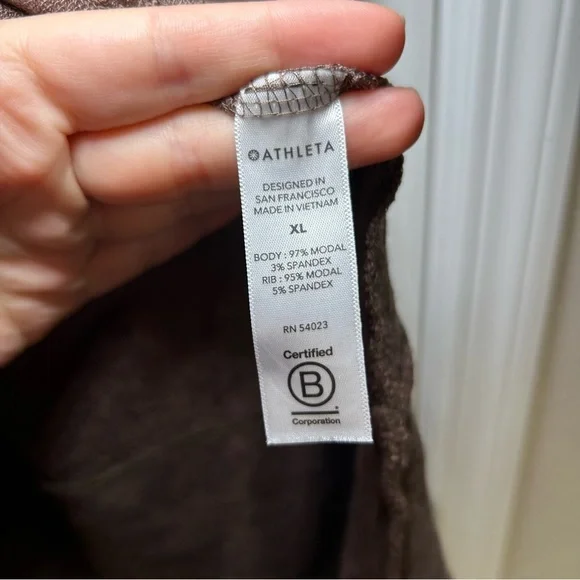 Athleta Brown Knit Open Front Cardigan Women’s XL minimal basic fall cozy career - Picture 4 of 6